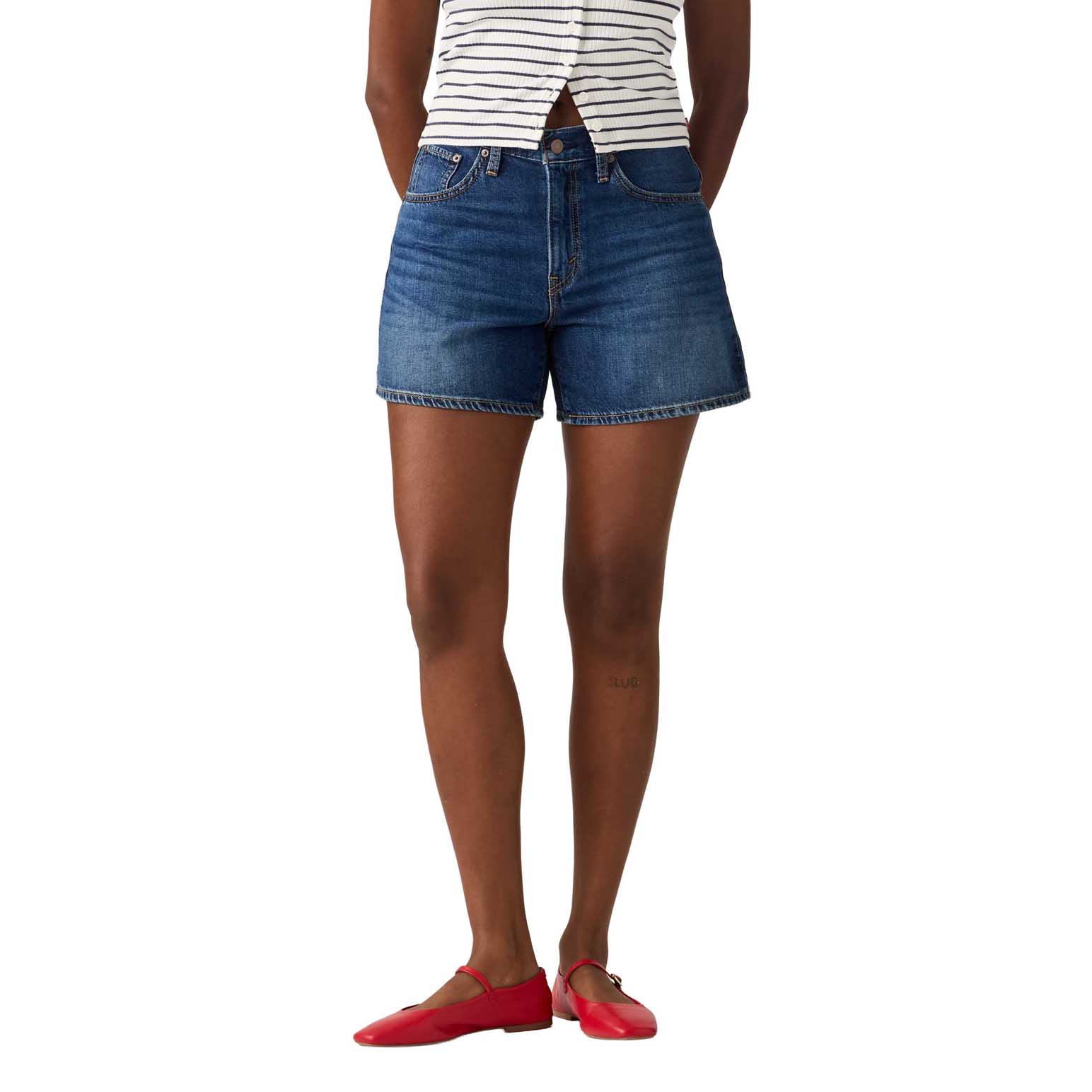 Levi's Cinch Mid-Thigh Kiss Goodbye Jean Shorts